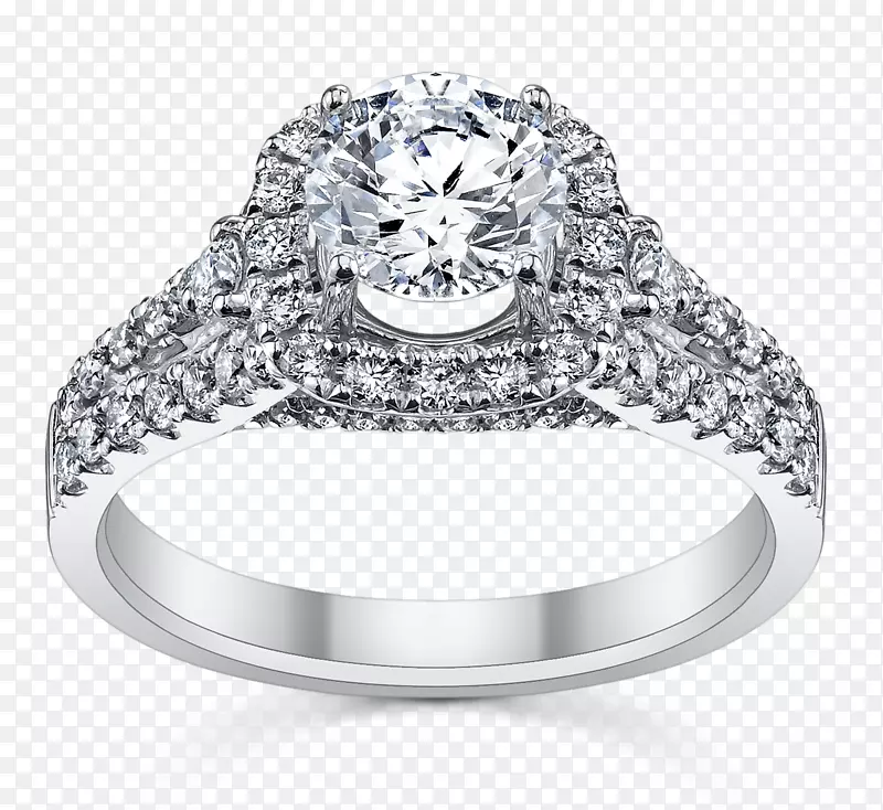 订婚戒指，结婚戒指，罗宾斯兄弟，公主剪裁手绘的钻石戒指