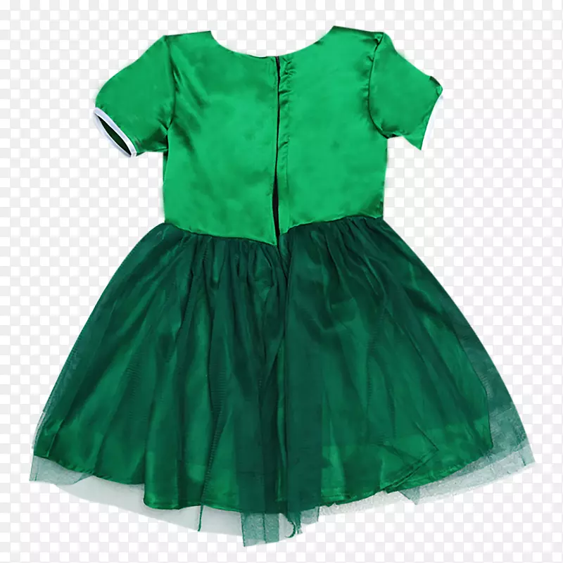 鸡尾酒裙袖绿色连衣裙