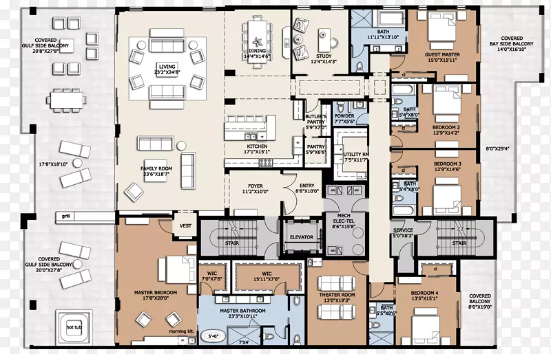 顶层公寓平面图