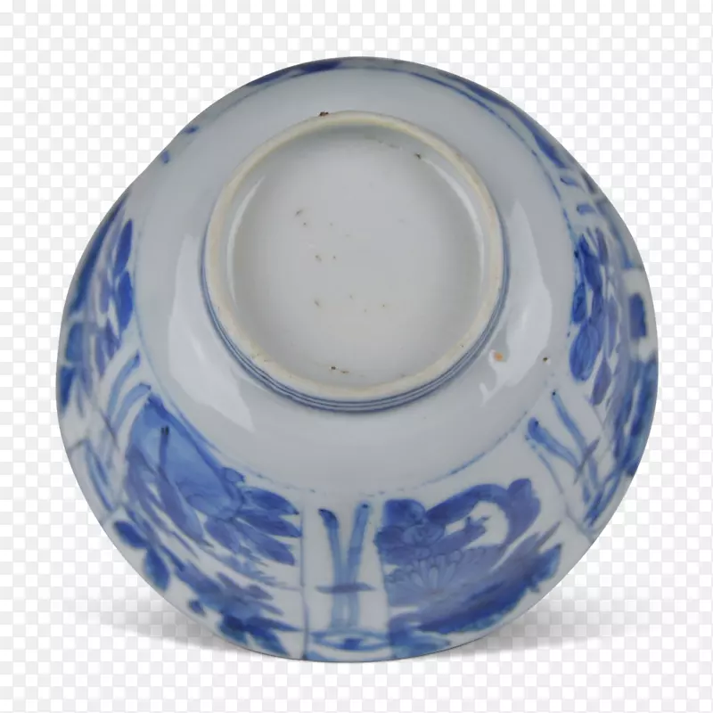 蓝白陶器陶瓷钴蓝碟杯