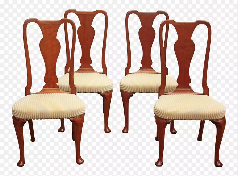 椅子，桌子，安妮女王风格的家具，安妮女王风格的建筑-桃花心木椅