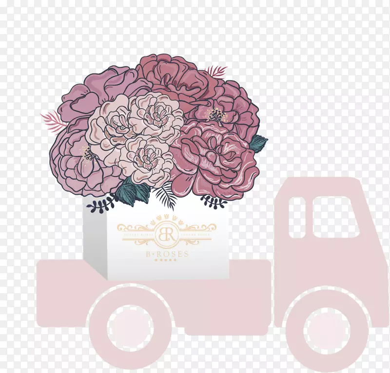 玫瑰Frisco切花花束设计-花展提示盒