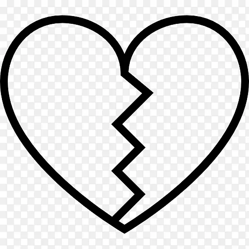 心碎电脑图标剪辑艺术.破碎或分裂的心脏