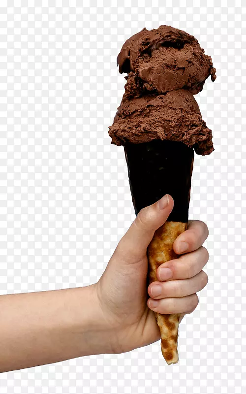 巧克力冰淇淋圆锥形冰淇淋