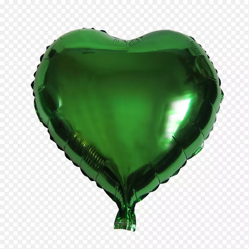 气球绿色心脏派对生日-心形彩带