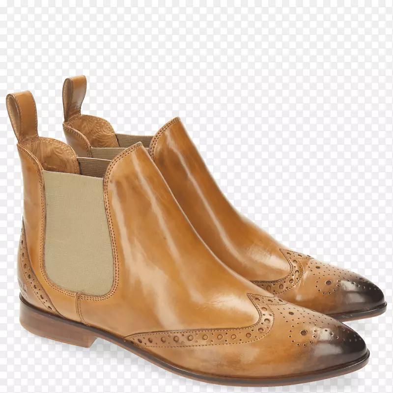 切尔西靴子棕褐色时尚-绿色皮鞋