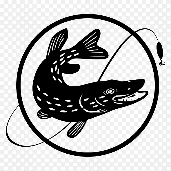 北梭子鱼股摄影钓鱼诱饵和诱饵-剪影