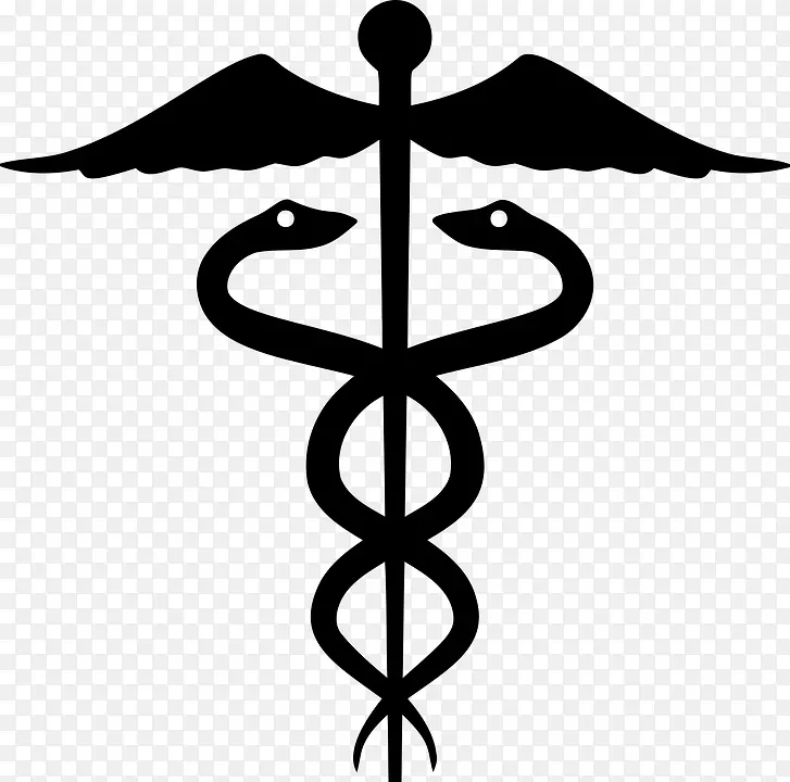 阿斯克利皮乌斯的赫姆斯杖作为药物的象征.符号