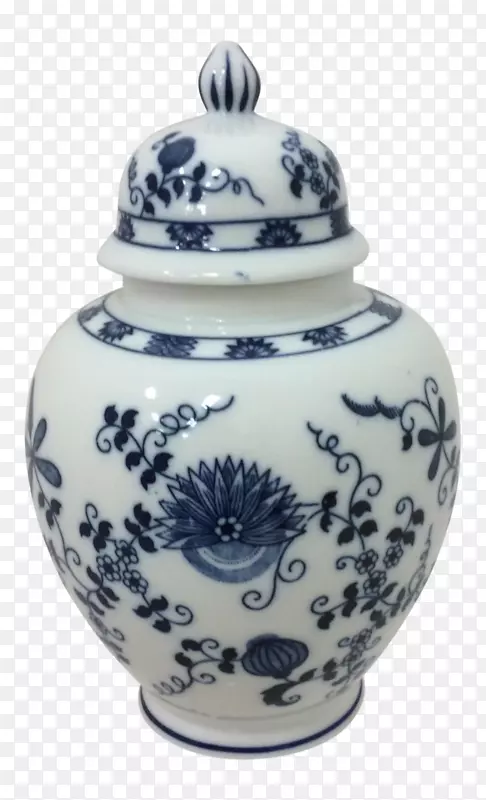 蓝白色陶器花瓶陶瓷钴蓝-青花瓷