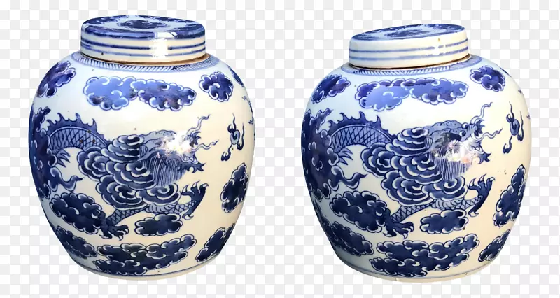 蓝、白陶瓷瓶钴青瓷-青花瓷