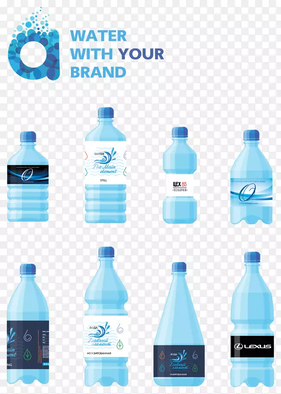 矿泉水瓶装水塑料瓶水元件