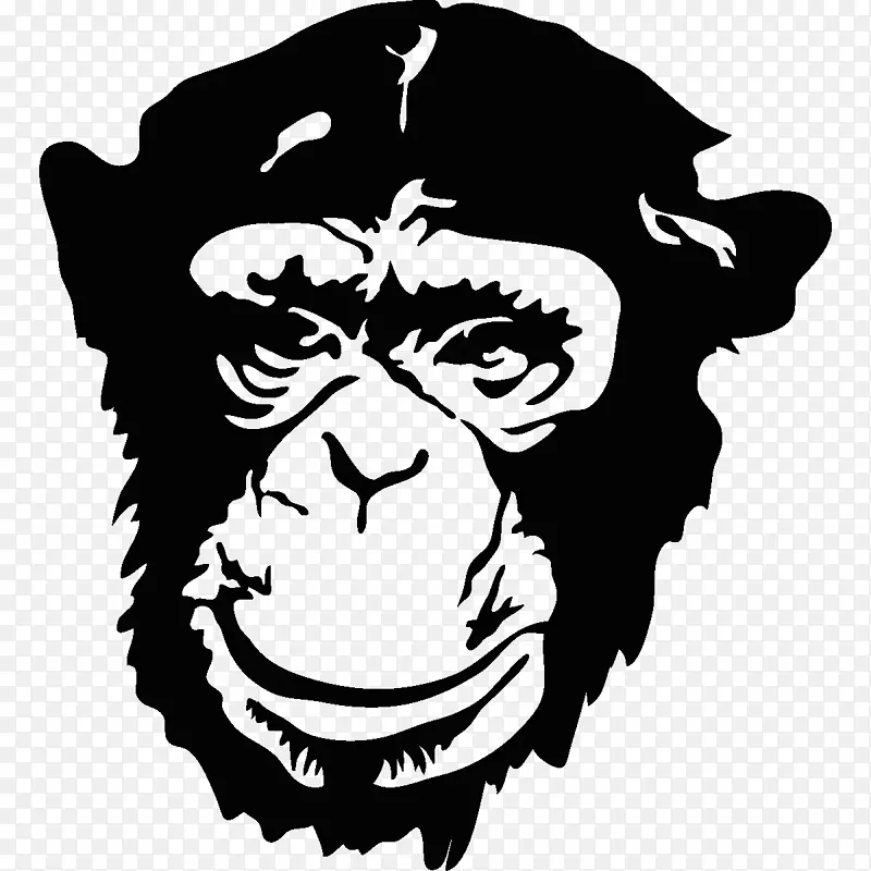 黑猩猩贴纸画猴