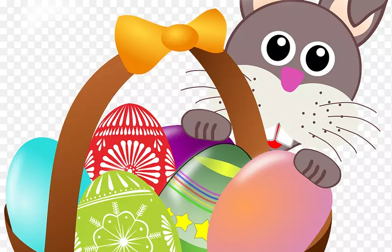 复活节兔子复活节篮子寻找复活节彩蛋-复活节