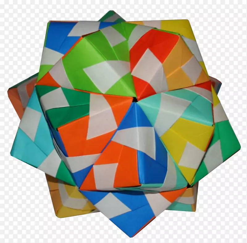 方形Sonobe小三棱二十面体模组折纸-折纸式边框折纸
