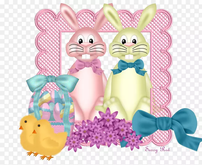 复活节兔子电子邮件夹艺术-兔子