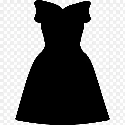 小黑裙肩袖裙