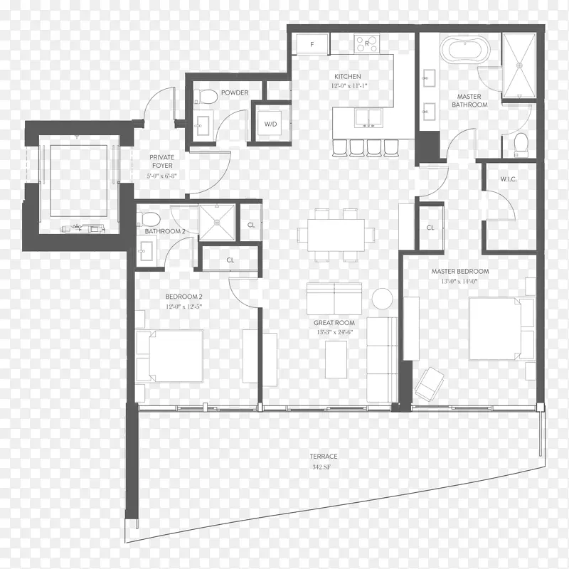 建筑迈阿密房屋-房地产平面图