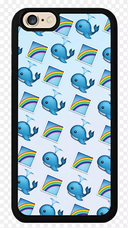 iPhone电话苹果彩色表情符号移动技术-可爱鲸鱼