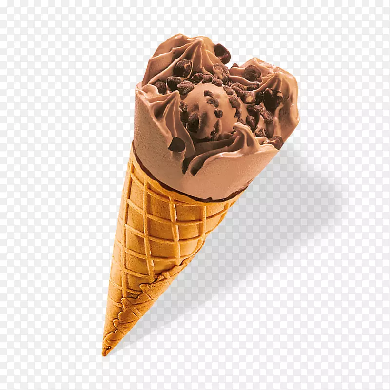 巧克力冰淇淋锥，华夫饼-冰淇淋