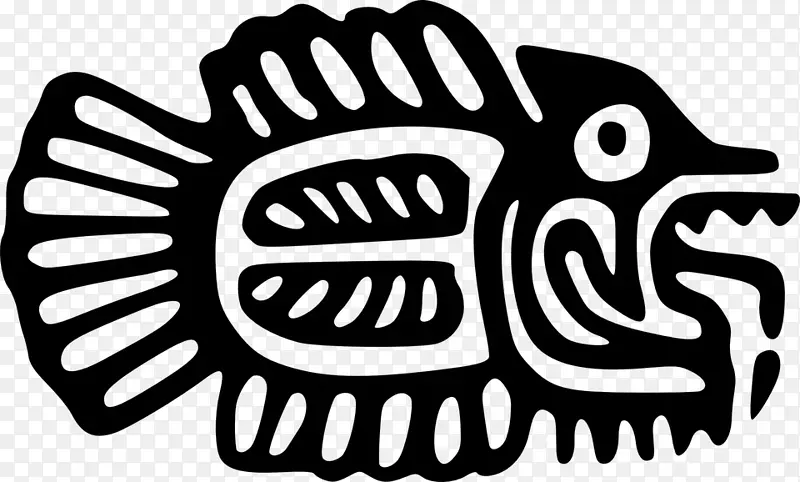Ichthys Aztec墨西哥料理鱼剪贴画-鱼