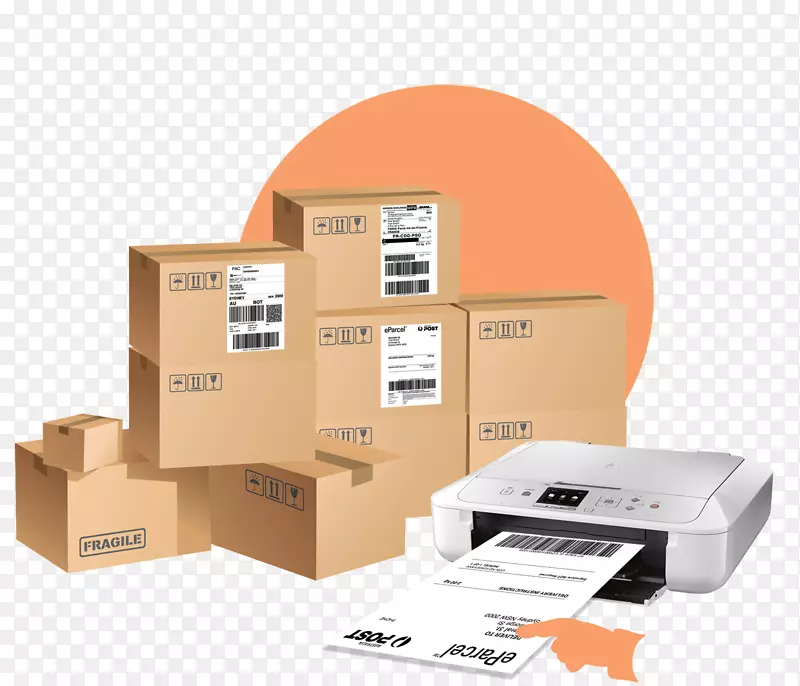 搬运机纸箱包装和标签.发送