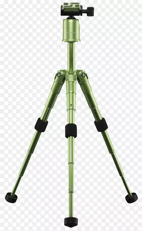 三脚架球头单镜头反射式照相机摄影.带发亮的绿色透镜