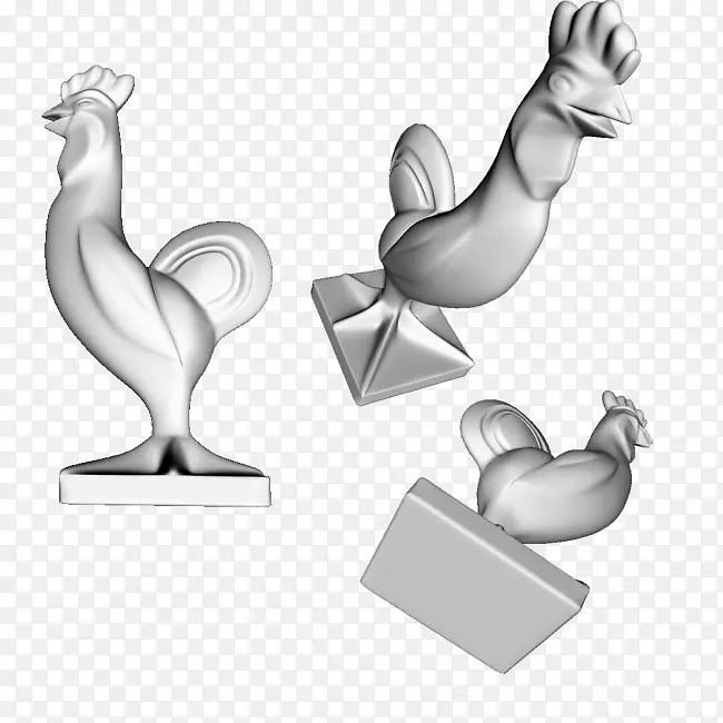 公鸡雕像字体-优雅的时尚比例尺质感材料