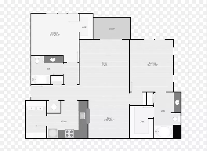 房屋厨房垃圾处置.家具平面图