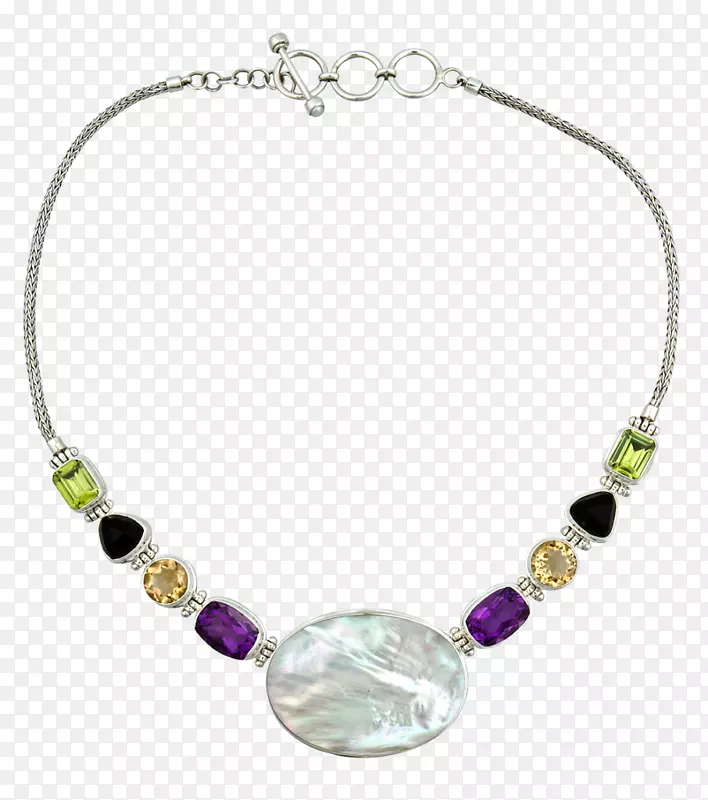 耳环项链紫晶珠宝手镯银项链