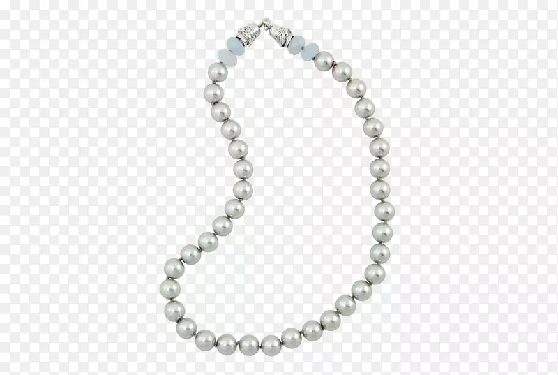 珍珠项链友谊手镯魅力和吊坠-银项链