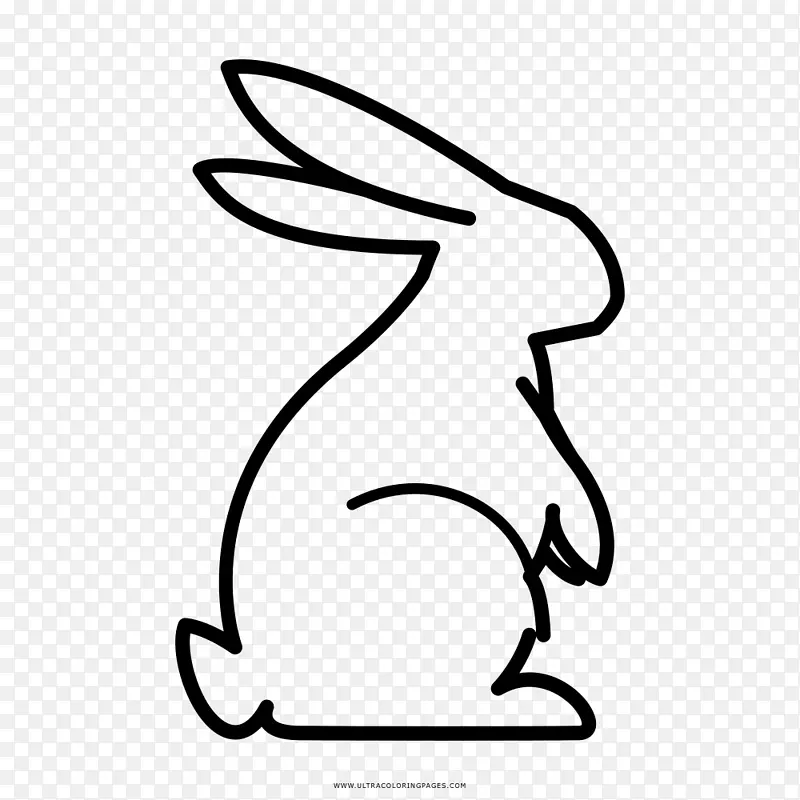 白兔黑白画线艺术-兔子
