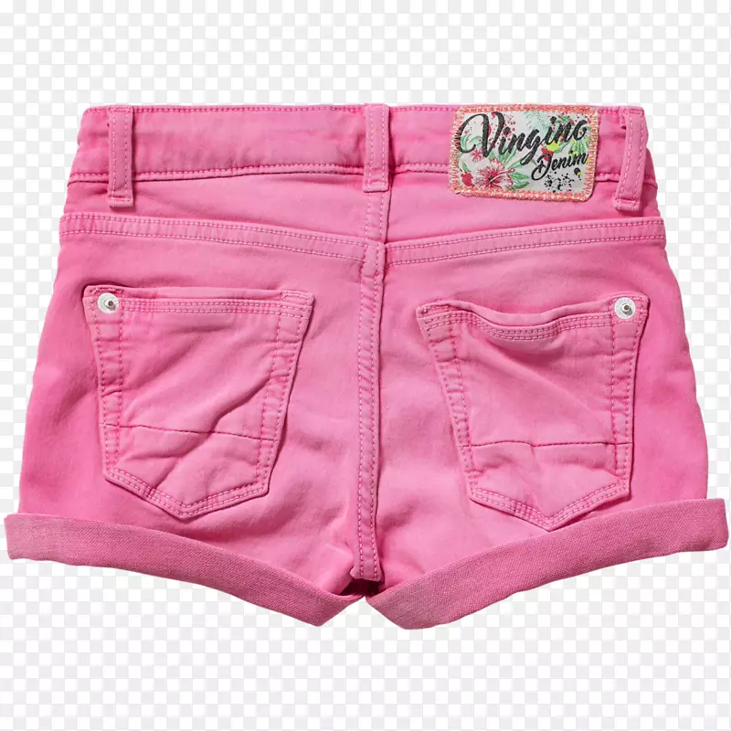 百慕大短裤，裤子，牛仔裤，服装-粉红色霓虹灯