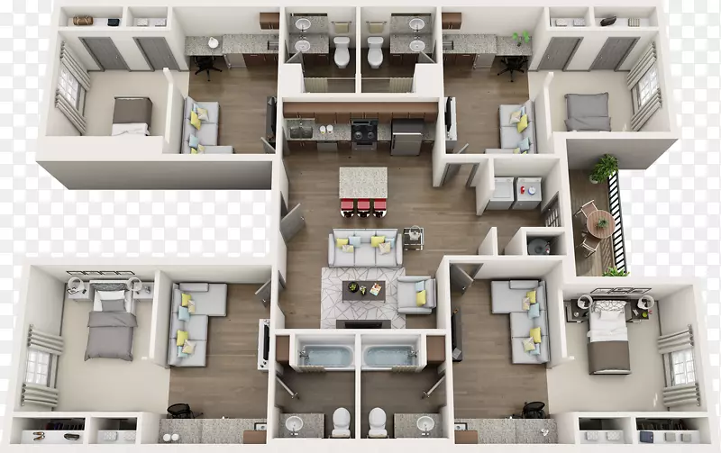 东主区豪华公寓房公寓室内设计服务房地产平面图