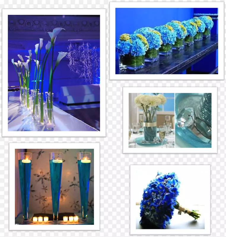 蓝色婚礼邀请函花卉设计中心-婚礼