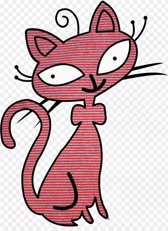 胡须猫线艺术剪贴画卡通猫