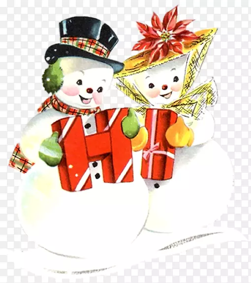 雪人圣诞卡夹艺术-雪人