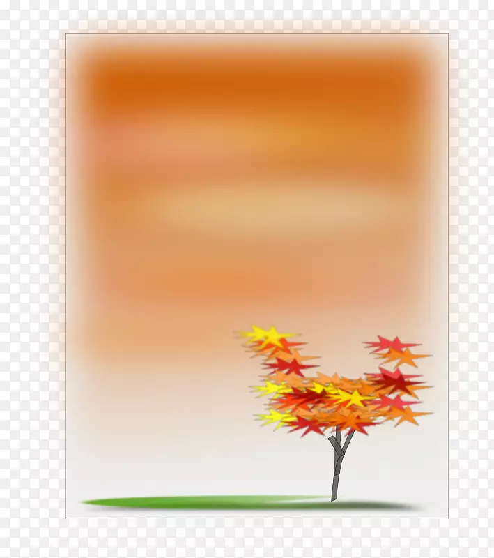 秋叶彩色剪贴画-树木纹理秋