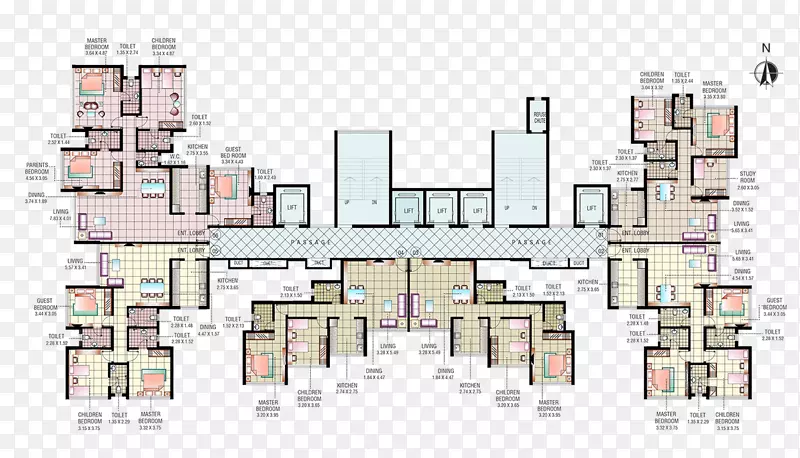 Mahavir宇宙综合平面图住宅公寓