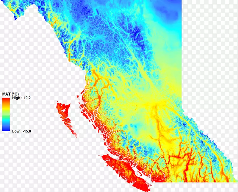 不列颠哥伦比亚省地形图高程地形图