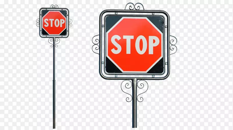 停车标志交通标志工业设计表城市道路装饰元素