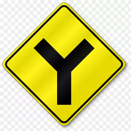 警告标志交通标志交汇处道路三通交汇处-道路