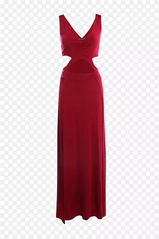 这件连衣裙滑缎时尚-红色连衣裙