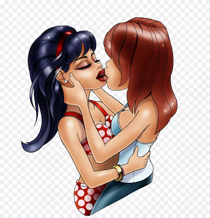 卡通片亲吻友情拥抱-亲吻
