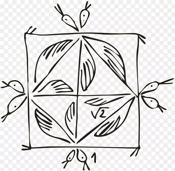 花卉设计线艺术点叶剪贴画