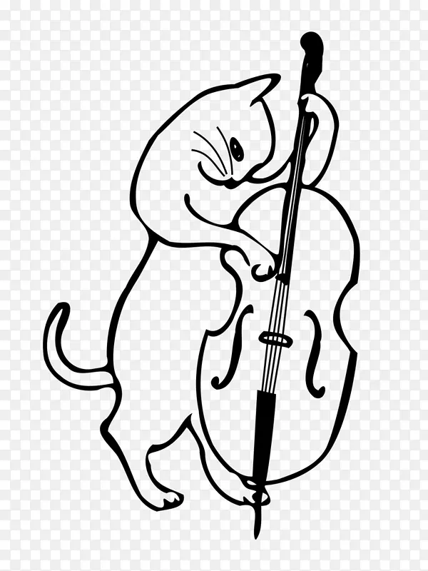 猫低音乐器小猫
