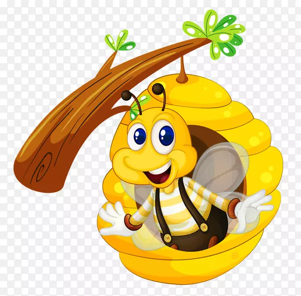 蜂巢蜜蜂画