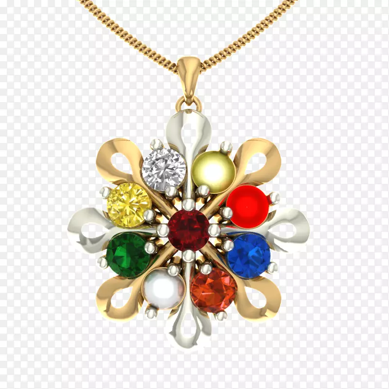 耳环红宝石魅力和吊坠纳瓦拉特纳珠宝-红宝石