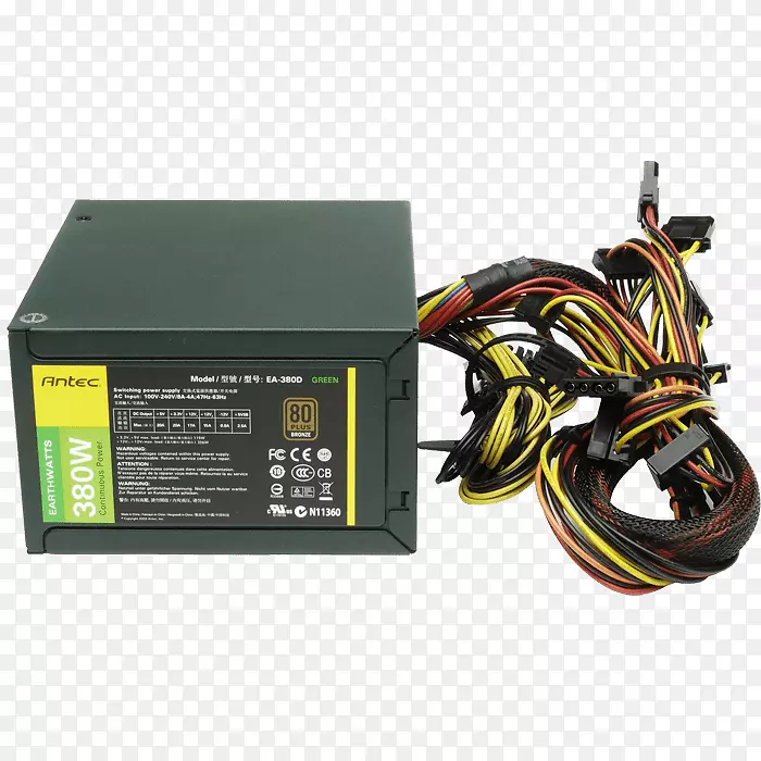 交流适配器电源单元电源转换器Antec接地瓦绿色EA-380 d-供电商大促销