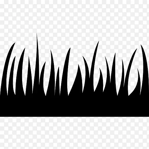 草坪电脑图标人工草皮-黑色草地轮廓