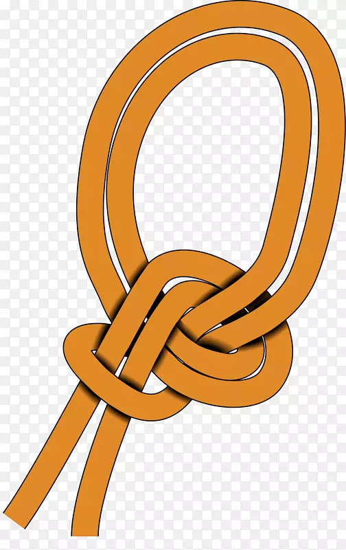 双手绳结上的弓形线和拉环蝶形绳套